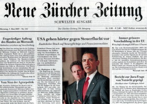Front page NZZ