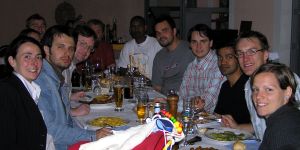 At the PhD dinner in a Pizzeria (since our registration discount didn't allow us to participate at the official banquette...)